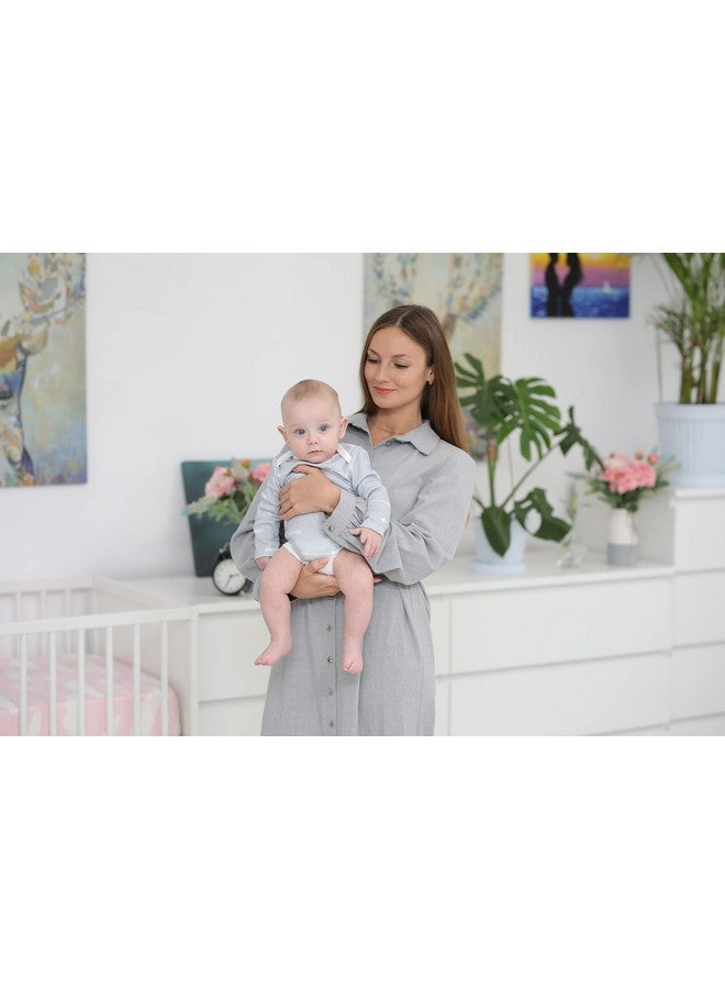 BaeBae Goods GREY/WHITE TRIANGLES Long Sleeve Bodysuit Onesie set (6-9 Months) - Image 2