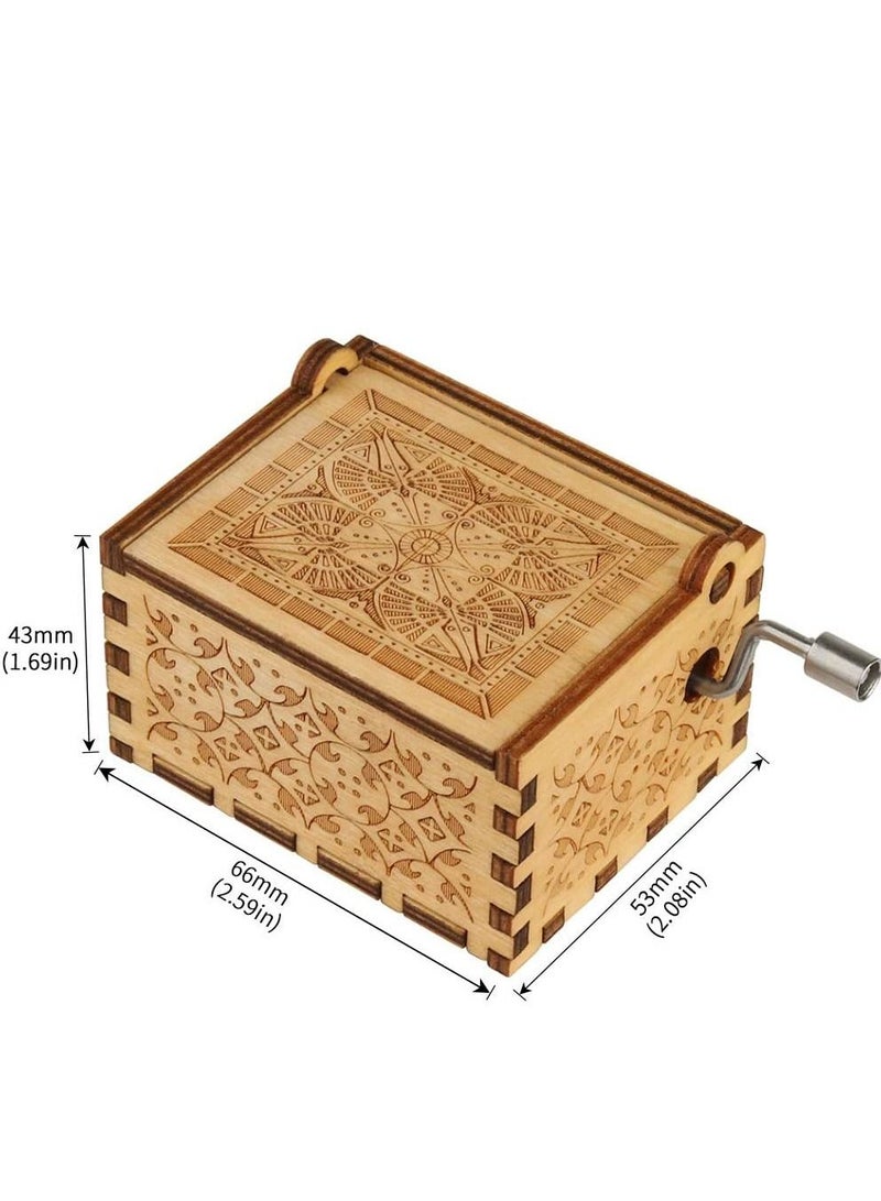 NIBEMINENT Music Box Wood Personalizable Box, You are My Sunshine Laser Engraved Vintage Wooden Musical Gifts for Birthday (u Sunshine, Small) - Image 3