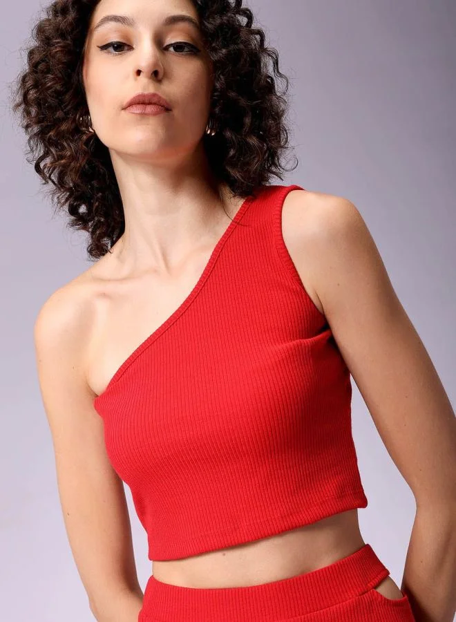 مرفوعة Women Regular Fit Solid Sleeveless Mid Rise Top and Skirt Co-Ord Set