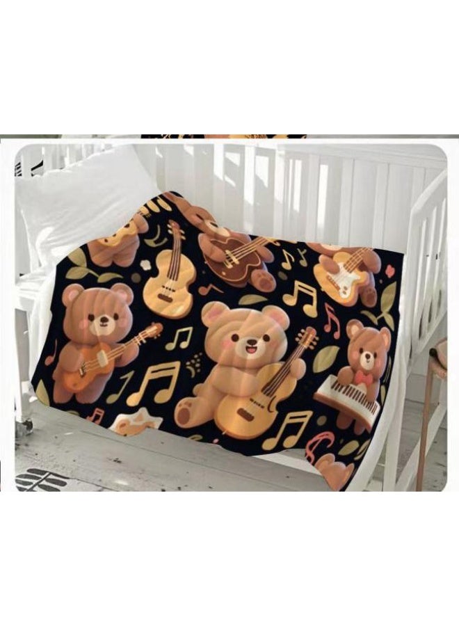 general Baby and children's cartoon flannel thin blanket (warm and comfortable, suitable for sleep, game use) 70cm*100cm - Image 2