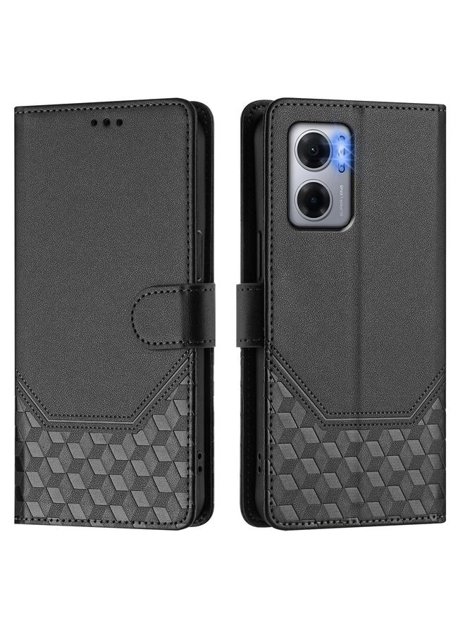 اس-توب جراب لهاتف Redmi 10 5G / Note 11E 5G / Note 11R جراب هاتف جلدي بنقش قرص العسل بتقنية RFID - Image 2