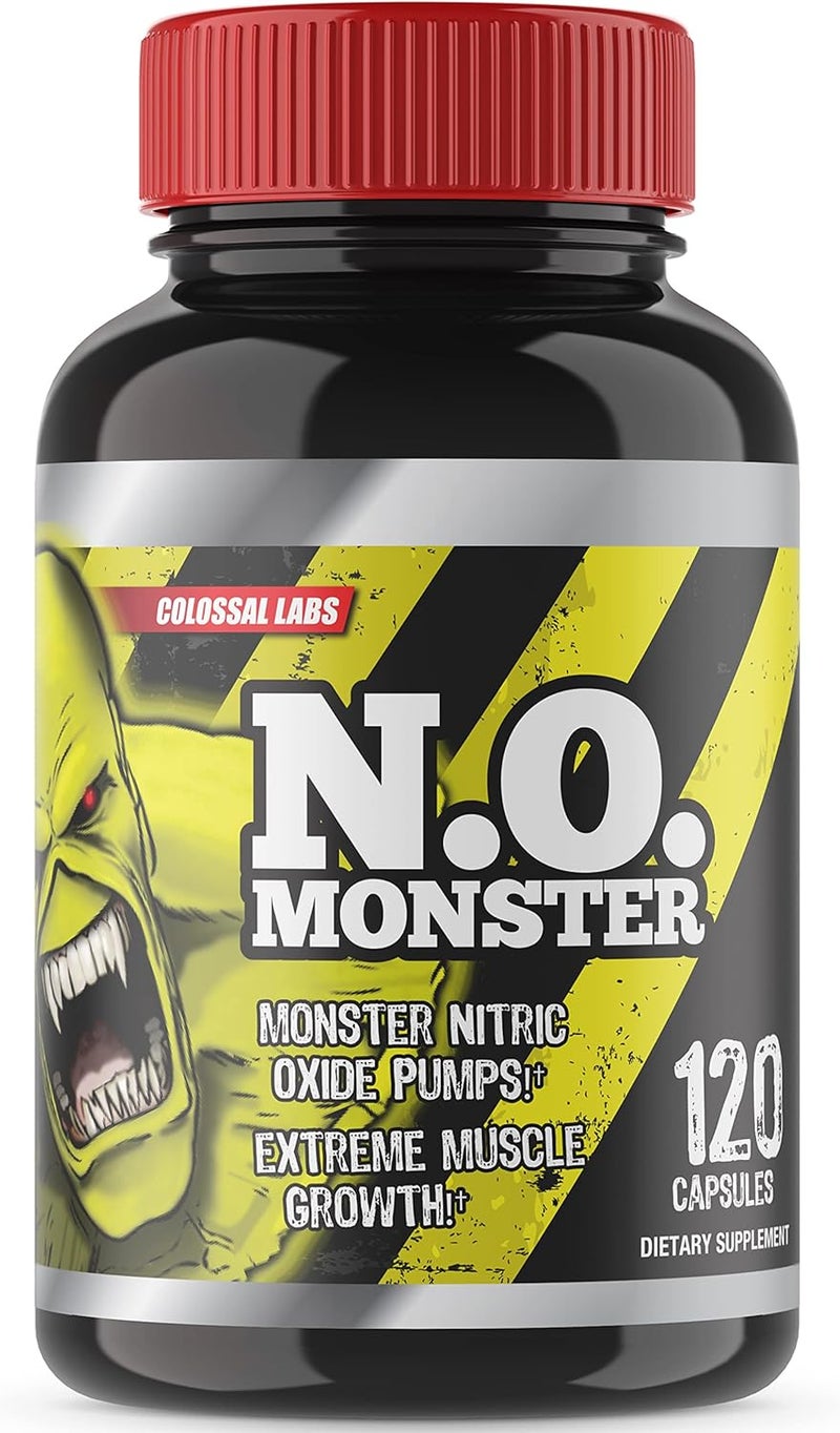 Goliath Labs NO Monster Nitric Oxide Booster with LArginine  Extreme Pumps for Strength Muscle Growth PreWorkout Support  Boost Energy Stamina  Endurance  120 Capsules Made in The USA - Image 1