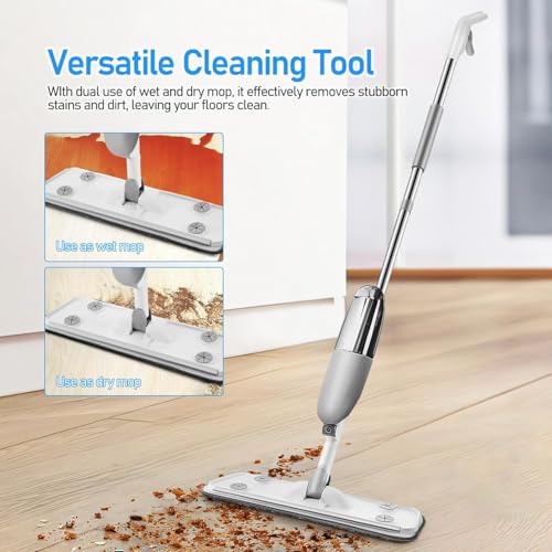 Vasukie 3In1 Stainless Steel Microfiber Floor Cleaning Spray Mop with Removable Washable Cleaning Pad and Integrated Water Spray, 360 Degree Easy Floor Cleaning mop for Home, Kitchen & Office use - Image 2