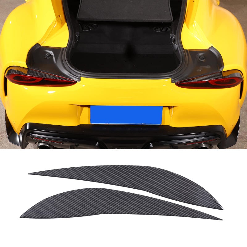 Daeiclru Soft Carbon Fiber Car Rear Tail Light Lamp Eyelid Trim Fit for Toyot Supra GR A90 A91 MK5 20192022 Tail Light Eyebrow Strip Sticker Accessories