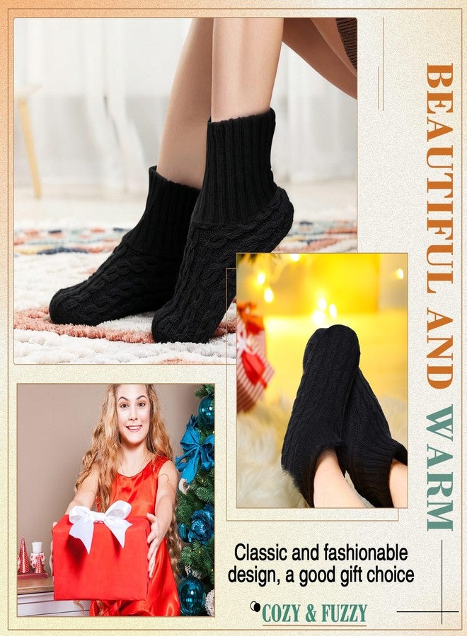 Foaincore 2 Pack Womens Fuzzy Slipper Socks with Grippers Winter Warm Non Slip Thick Comfy House Shoes for Women Home Christmas Winter Gifts - Image 5