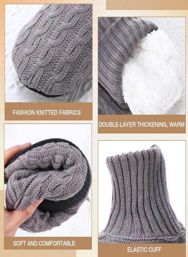 Foaincore 2 Pack Womens Fuzzy Slipper Socks with Grippers Winter Warm Non Slip Thick Comfy House Shoes for Women Home Christmas Winter Gifts - Image 3