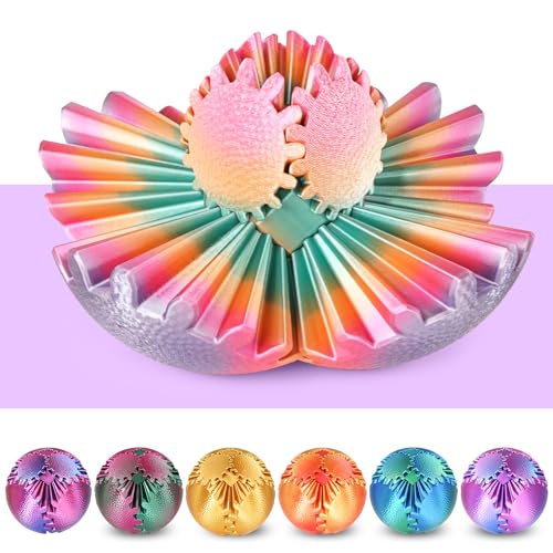 Olee Odee Gear Ball Fidget Toys Steampunk Gear Sphere Stress Relief for Kids Adults 3D Printed Unique Funny Gift for Christmas White Elephant Stocking Stuffer CandyColored - Image 1