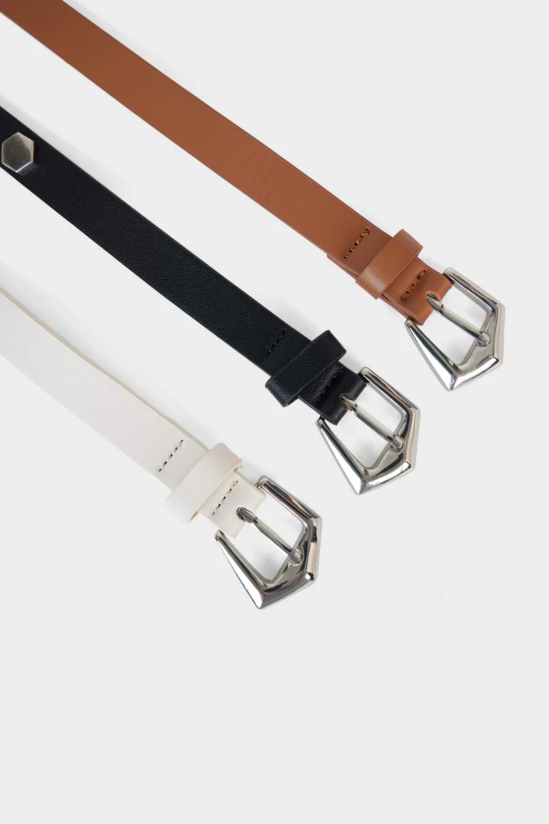 ديفاكتو Woman 3 piece Faux Leather Belt