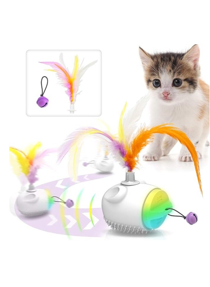 عام لعب القط داخلي التفاعلية ، التلقائي لعب القط الكهربائية مع الريش والأجراس ، أضواء ليد ، مزامنة و أوسب شحن اللعب للقطط / الكلاب - Image 1