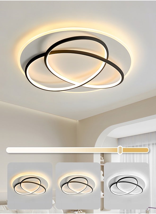 YATAI LIGHTING Modern LED Ceiling Light, Simple and High-End Circular Ceiling Lamp for Living Room Bedroom Study, Adjustable Tricolor 72W LED Eye-Caring 