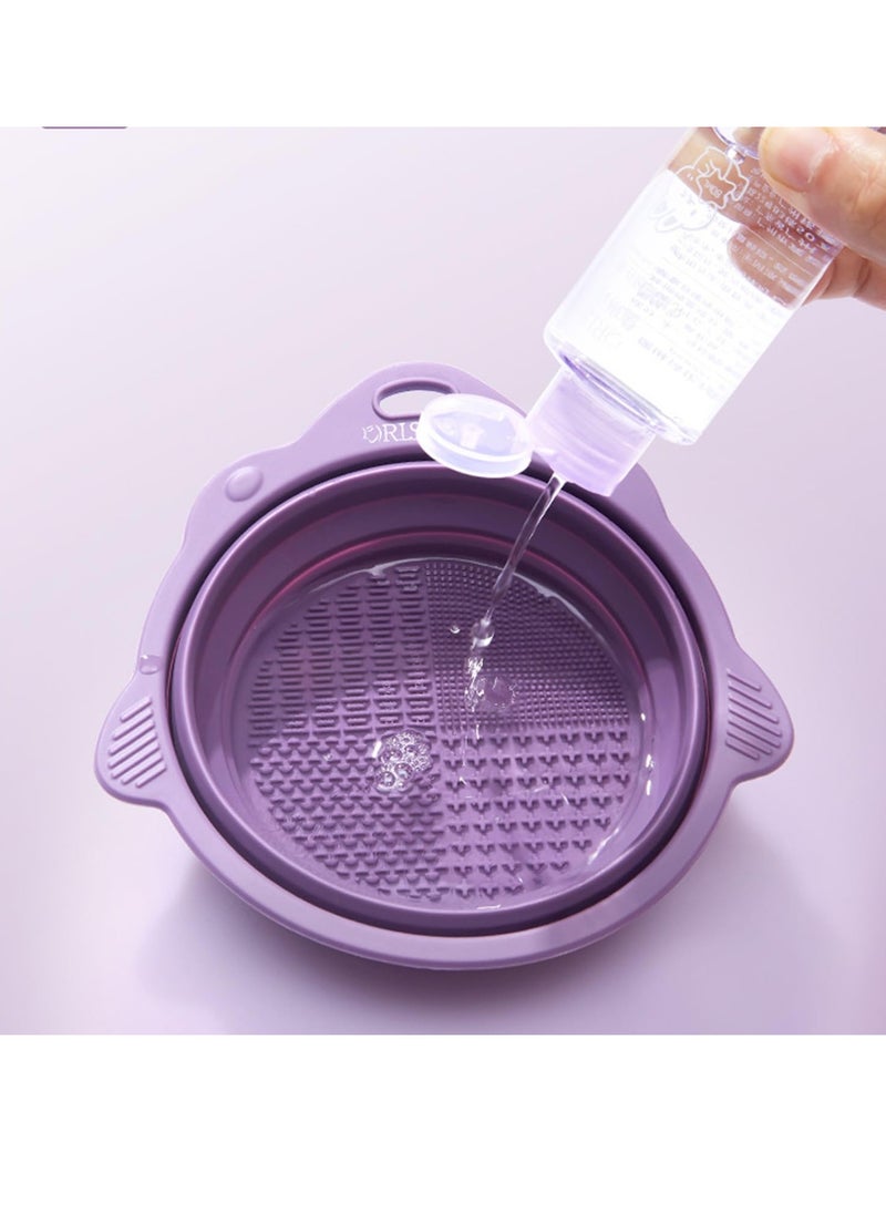 Makeup Brush Cleaning Mat, Silicone Makeup Cleaning Brush Scrubber Mat Portable Washing Tool Cosmetic Brush Cleaner with Suction Cup for Valentines Day (Purple) - pzsku/Z171659DA967E1D94AEFAZ/45/_/1735813485/7ece2458-5694-4911-9d09-f691767cefb7