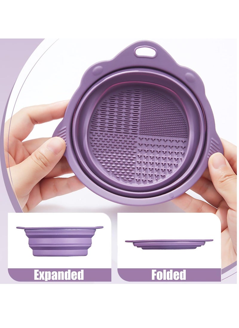 Makeup Brush Cleaning Mat, Silicone Makeup Cleaning Brush Scrubber Mat Portable Washing Tool Cosmetic Brush Cleaner with Suction Cup for Valentines Day (Purple) - pzsku/Z171659DA967E1D94AEFAZ/45/_/1735813515/4e5241e9-4a17-4d73-b172-d22a4db0c7f8