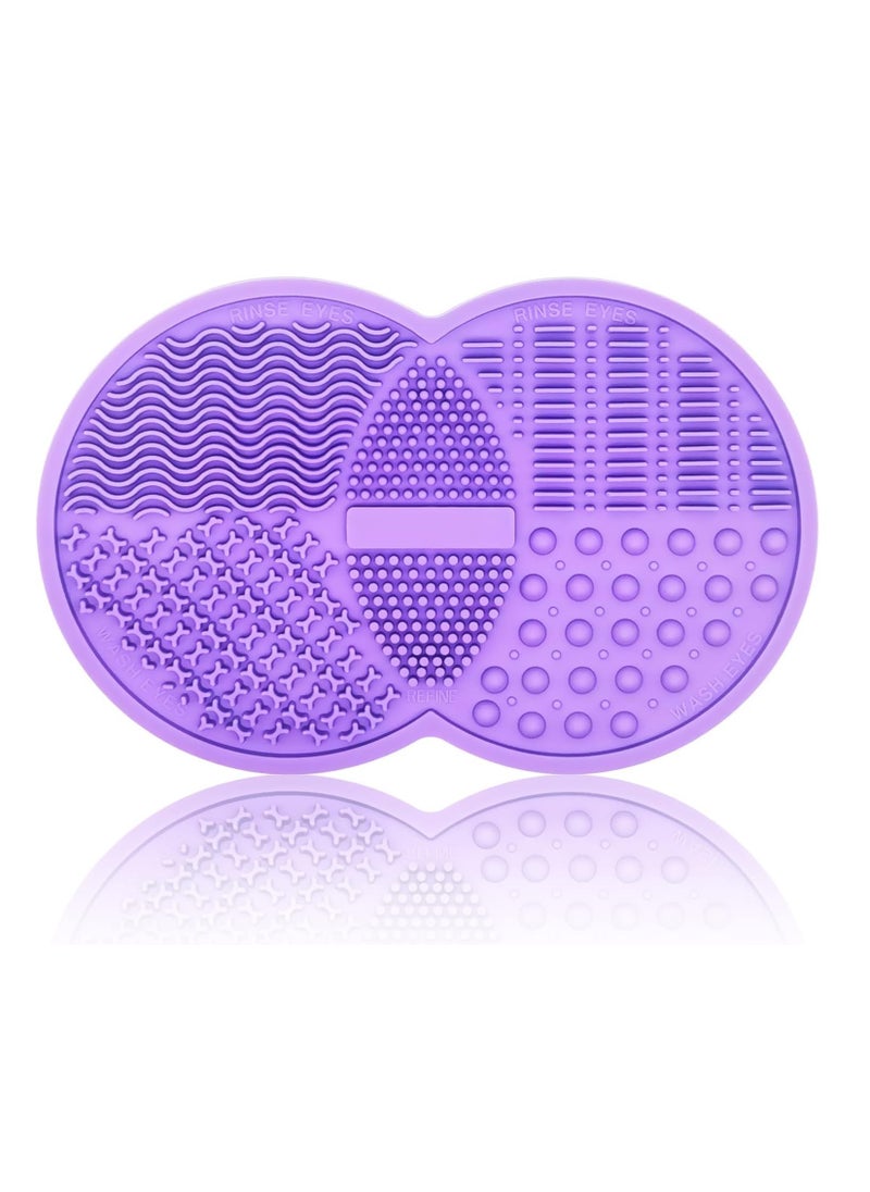 Makeup Brush Cleaning Mat, Silicone Makeup Cleaning Brush Scrubber Mat Portable Washing Tool Cosmetic Brush Cleaner with Suction Cup for Valentines Day (Purple) - pzsku/Z171659DA967E1D94AEFAZ/45/_/1735813536/8935e629-356f-4fd2-b296-ad24f60ec717