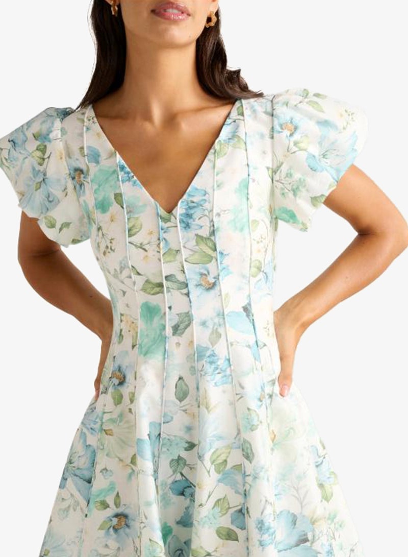 forever new Camden Printed Puffed Sleeve Mini Dress - Image 4