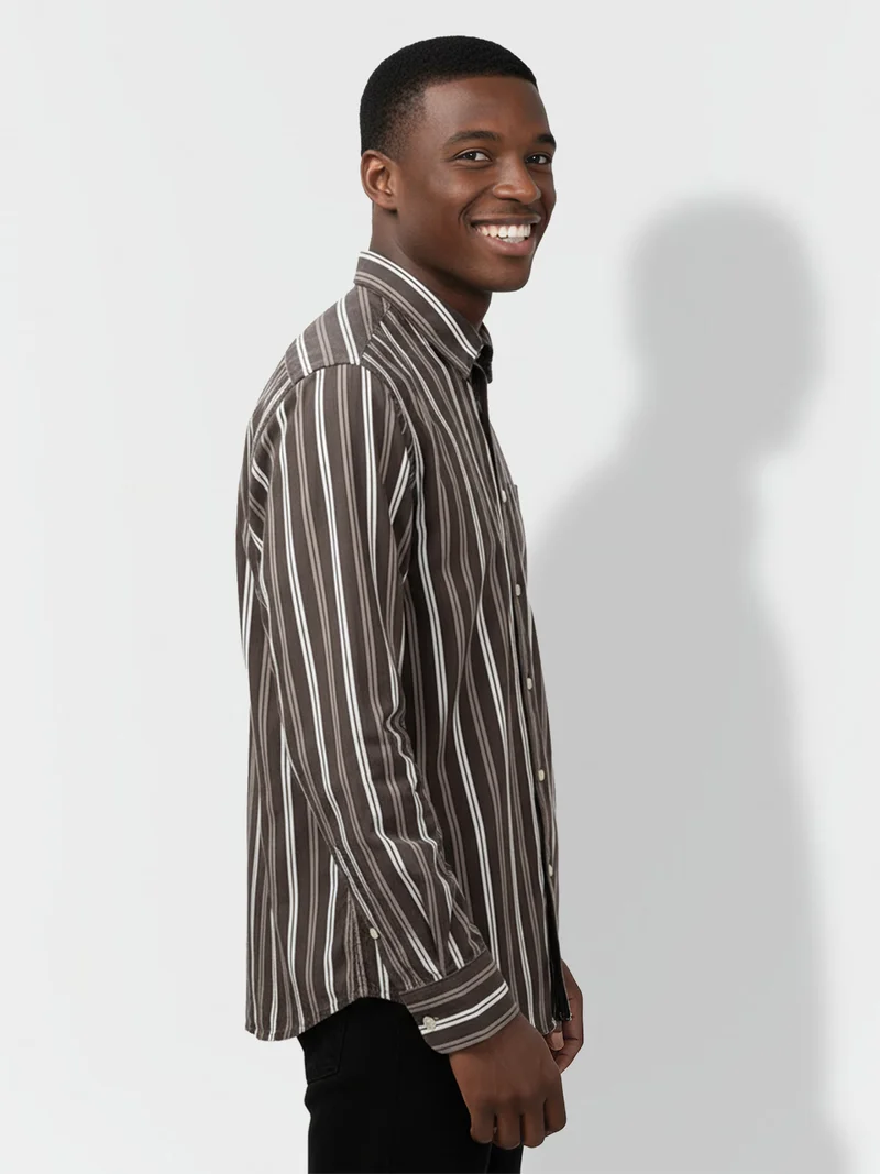 Being Human Men Slim Fit Striped Casual Shirt