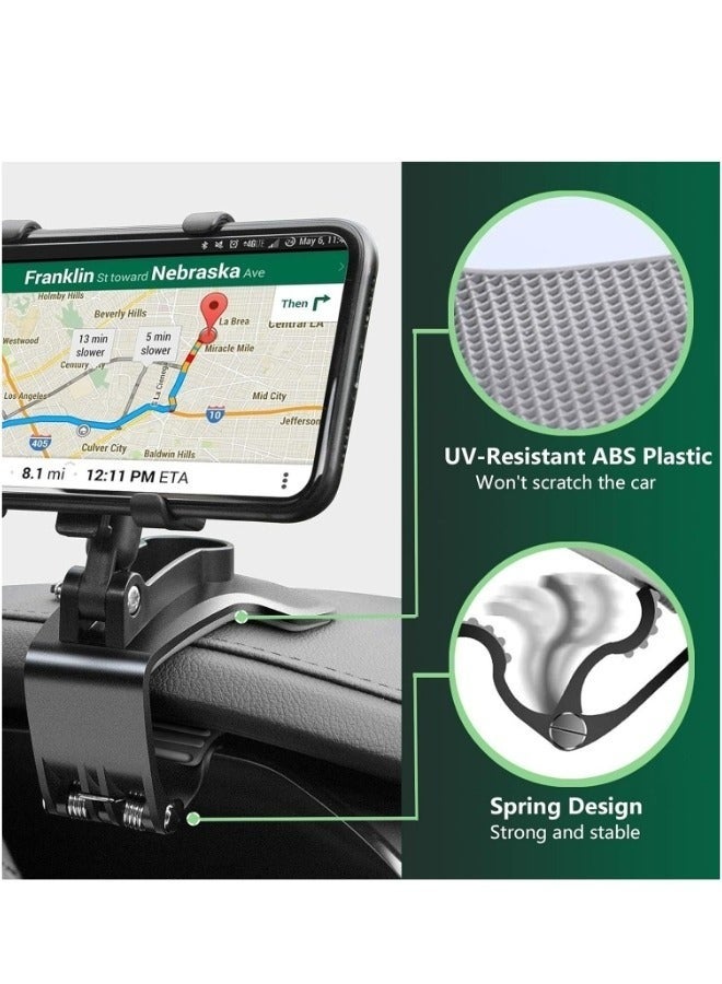 Car Phone Mount for Auto Hands Free 360 Rotatable, Car Phone Clip Holder Universal Mobile Stand for Vehicle Dashboard Windscreen Air Vent Cell Smartphone Apple iPhone Pro Max Samsung Xiaomi - Image 4