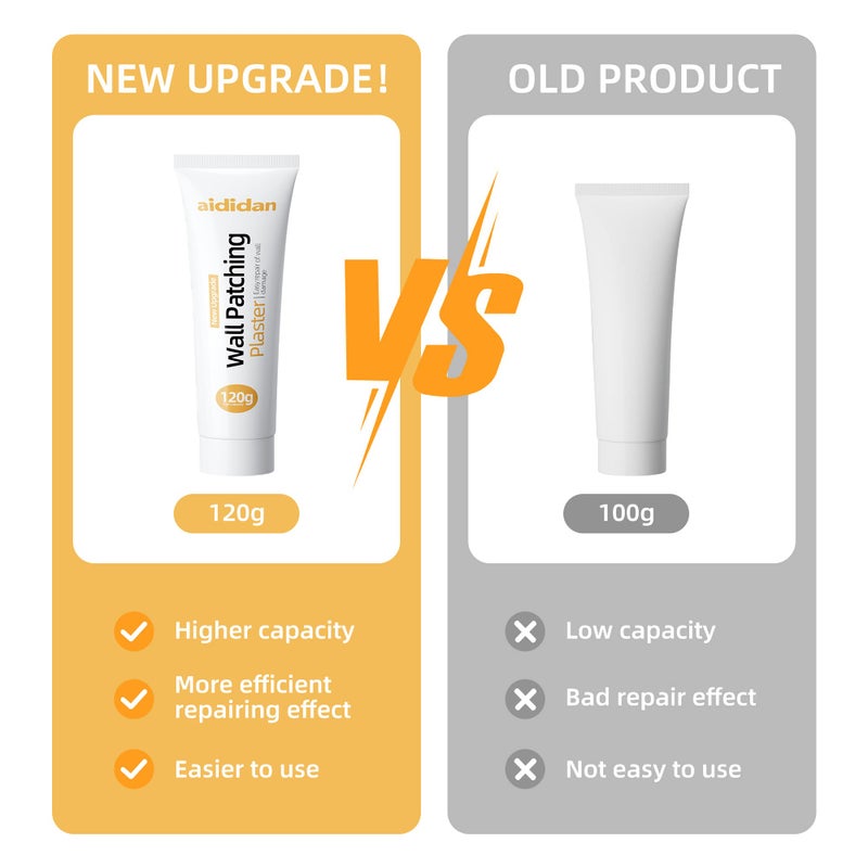 aididan Drywall Repair Kit Hole Repair Patch Kits Wall Spackle Repair Paste Wall Mending Agent Quick Fix Solution for Home Wall, White Repair Putty Plaster Dent & Wood Scratch Repair - Image 5