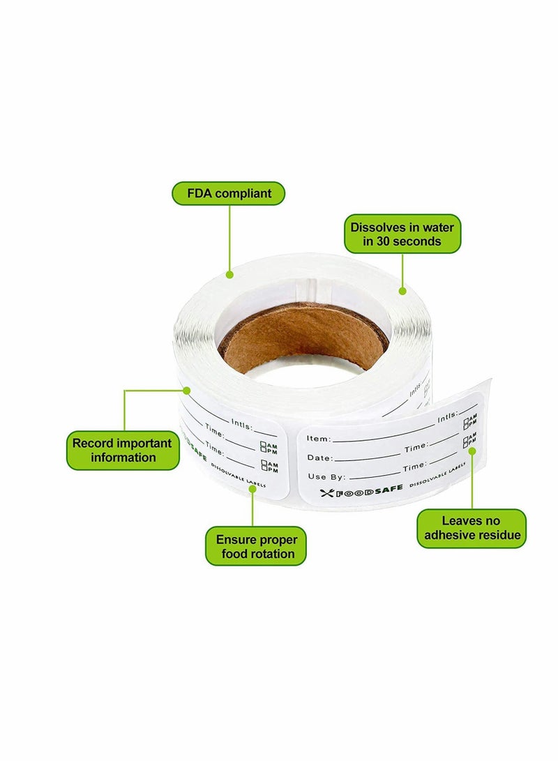 Food Storage Labels, Adhesive Removable Food Labels, 750 Pcs Food Storage Freezer Sticker, for Home Restaurant Food Date Safe Supplies - 250 Labels Per Roll, 3 Rolls - Image 5