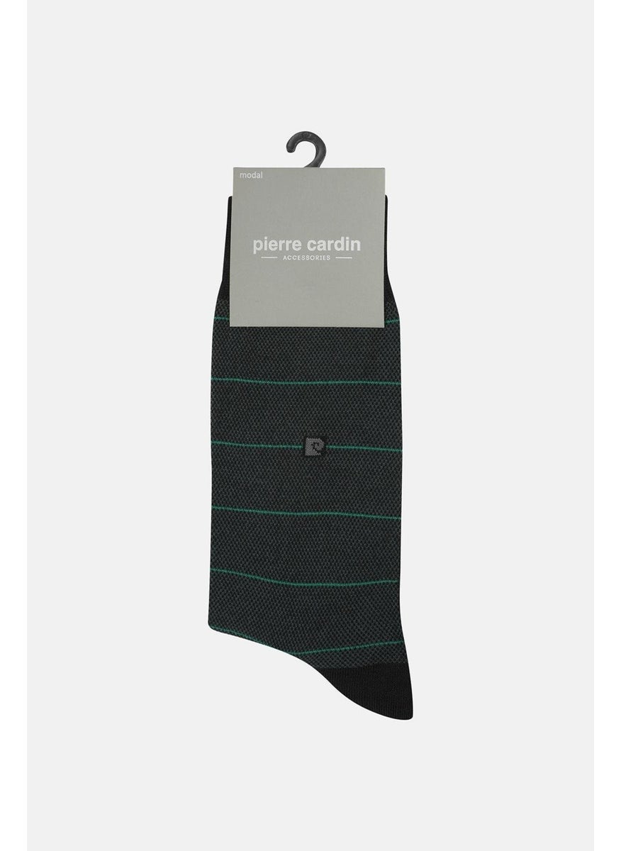 pierre cardin Modal 6-Pack Men's Two-Color Long Socks Code 258-PC Green-Black  - Image 1