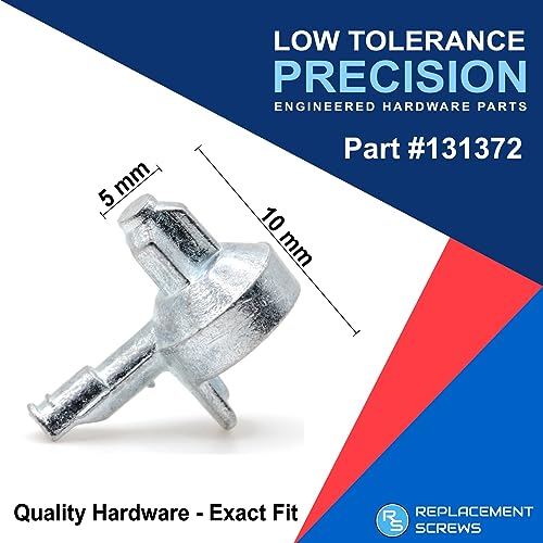ReplacementScrews 4pcs Billy Bookshelf Pins/Pegs Compatible with IKEA Part 131372 - Zinc Alloy Die-Cast Shelf Supports - Image 2
