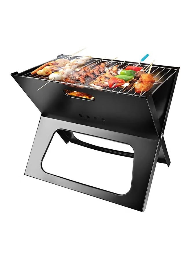 Charcoal Folding Barbecue Grill, Portable BBQ Grill Stainless Steel Barbecue Foldable Smoker BBQ Grill Desk Tabletop Barbecue Grills for Camping Picnic Outdoor Garden Party - Image 1
