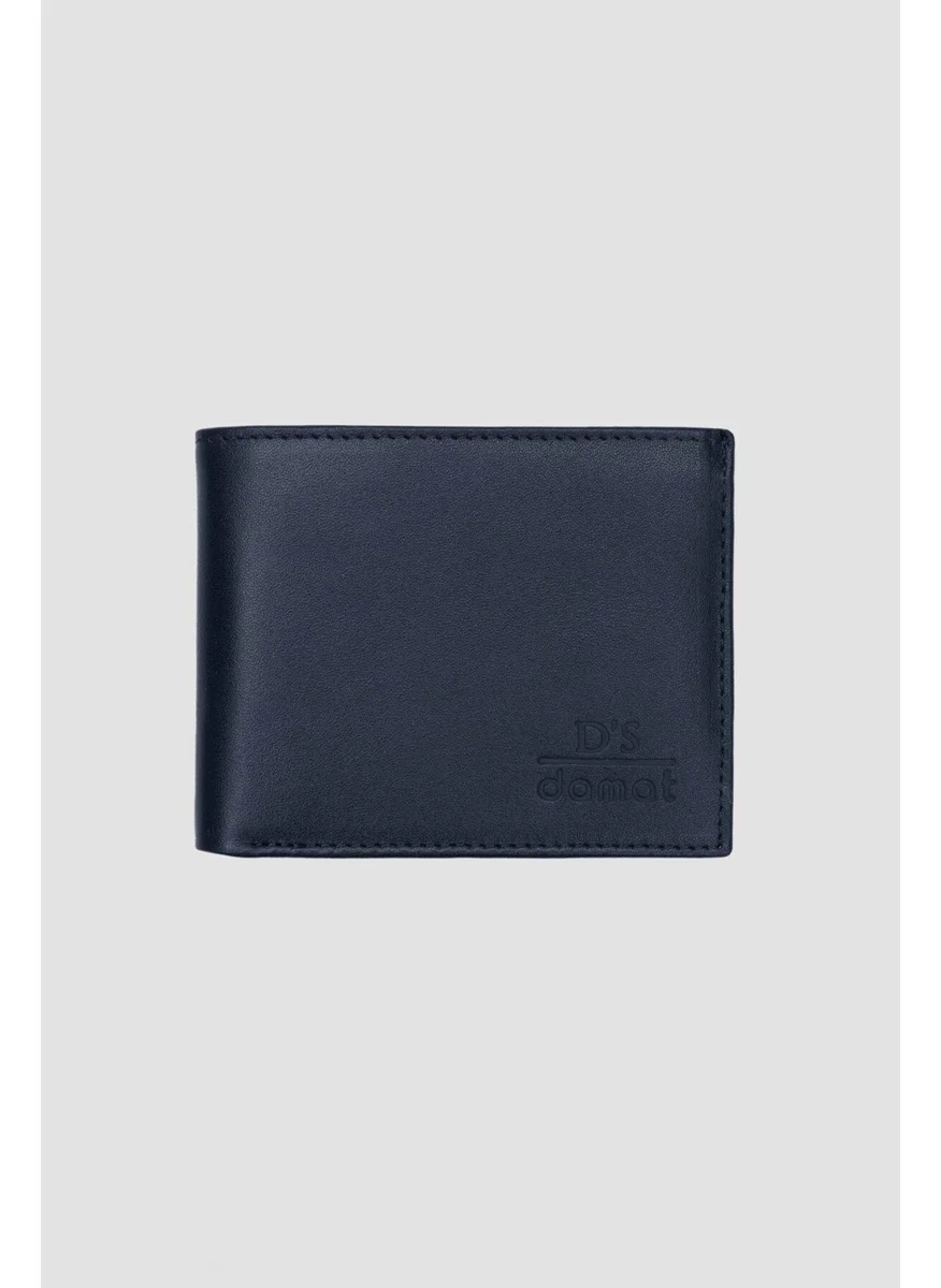دي أس دامات Navy Blue Boxed Genuine Leather Wallet 2H1119ST134