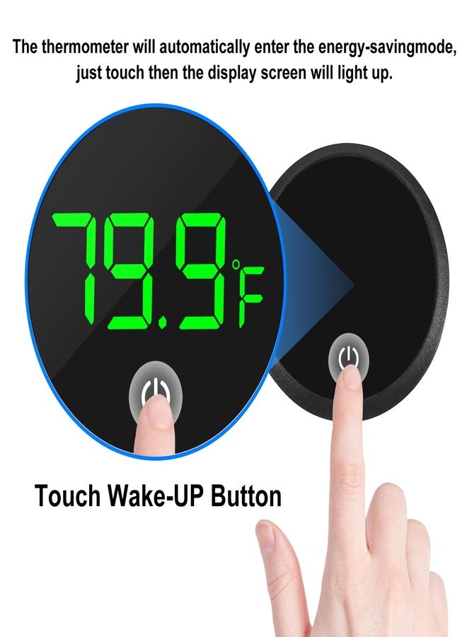 DORHEA 2Pcs Digital Aquarium Thermometer Fish Tank Digital LED Display Thermometer Fahrenheit Aquarium Temperature Sensor with LED Touch Screen for Aquarium Glass Containers Plant Reptile Turtle Tank-Black - Image 2