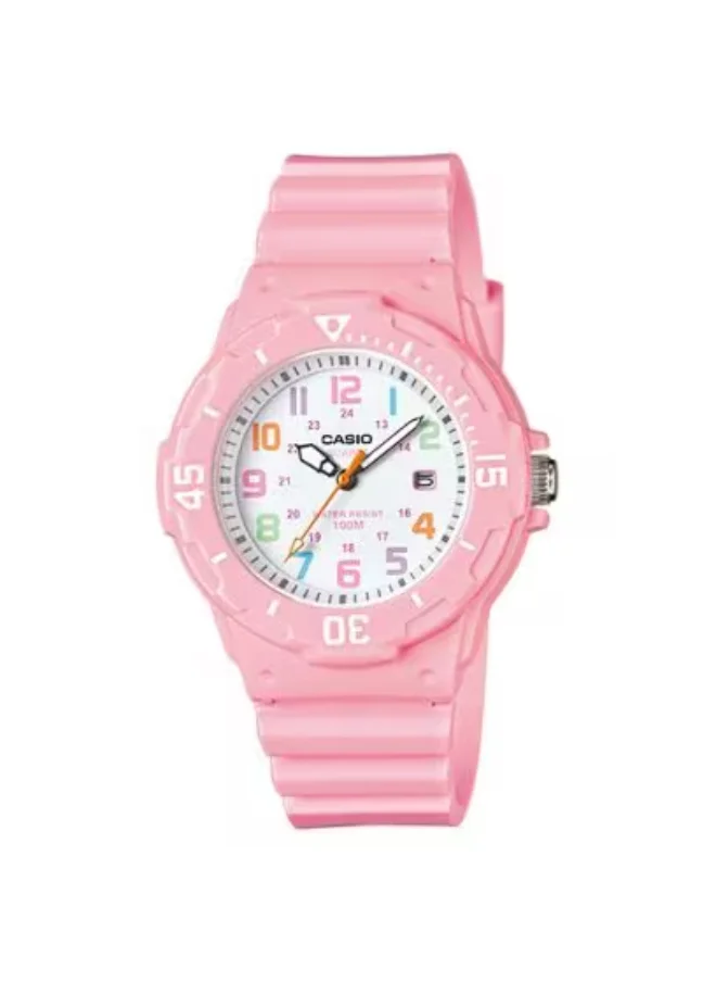 CASIO Women's Analog Display Watch With Pink Resin Strap - LRW-200H-4B