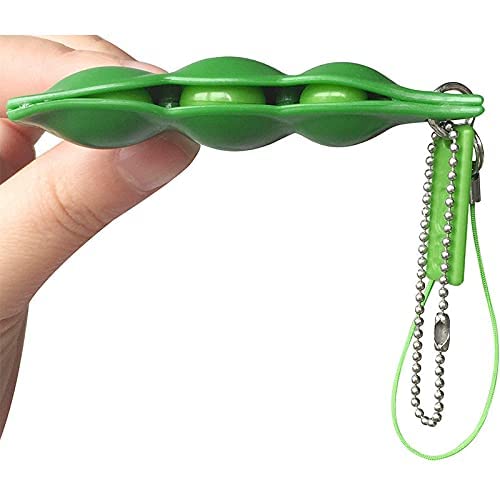 Ganjiang 12PCS Squeeze Bean Keychain Fidget Toys for Skin Picking, Pea Pod Sensory Fidget Toys,Stress Relief,Party Favor Toys - Image 5