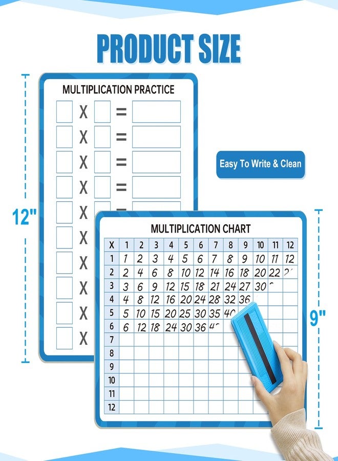 LUHEAGU Dry Erase Multiplication Chart Whiteboard 9" x 12" Multiplication Table Double Sided Times Table Math Manipulatives Educational Tools for Kids Students Classroom and Home - Image 4