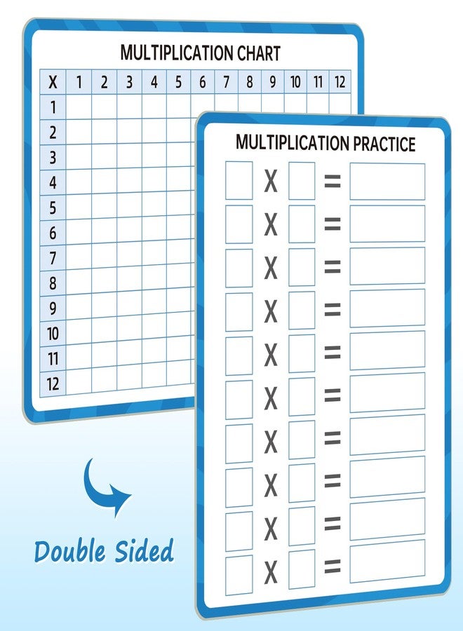 LUHEAGU Dry Erase Multiplication Chart Whiteboard 9" x 12" Multiplication Table Double Sided Times Table Math Manipulatives Educational Tools for Kids Students Classroom and Home - Image 2