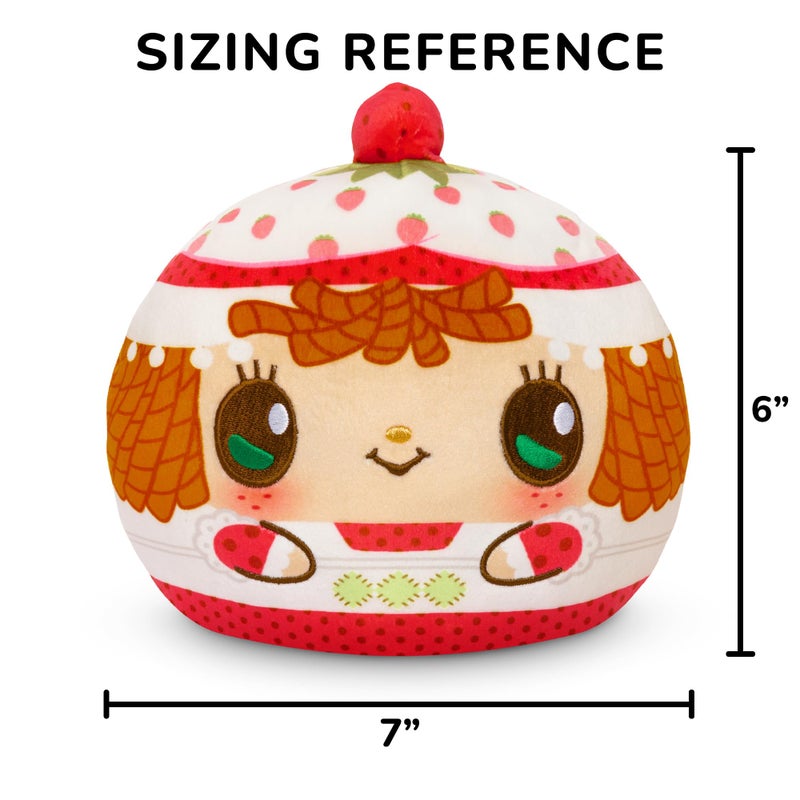 TeeTurtle Strawberry Shortcake Scented Reversible Plush - Strawberry Shortcake and Custard - Cute Kawaii 6" Strawberry Scented Plushie - Image 4