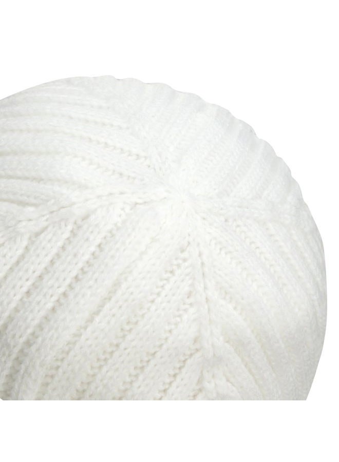 MaxNova Baby Winter Hat Toddler Beanie Hat Earflap Knit Cap for Boys Girls 0-8 Years, White a, 6-36 Months - Image 5