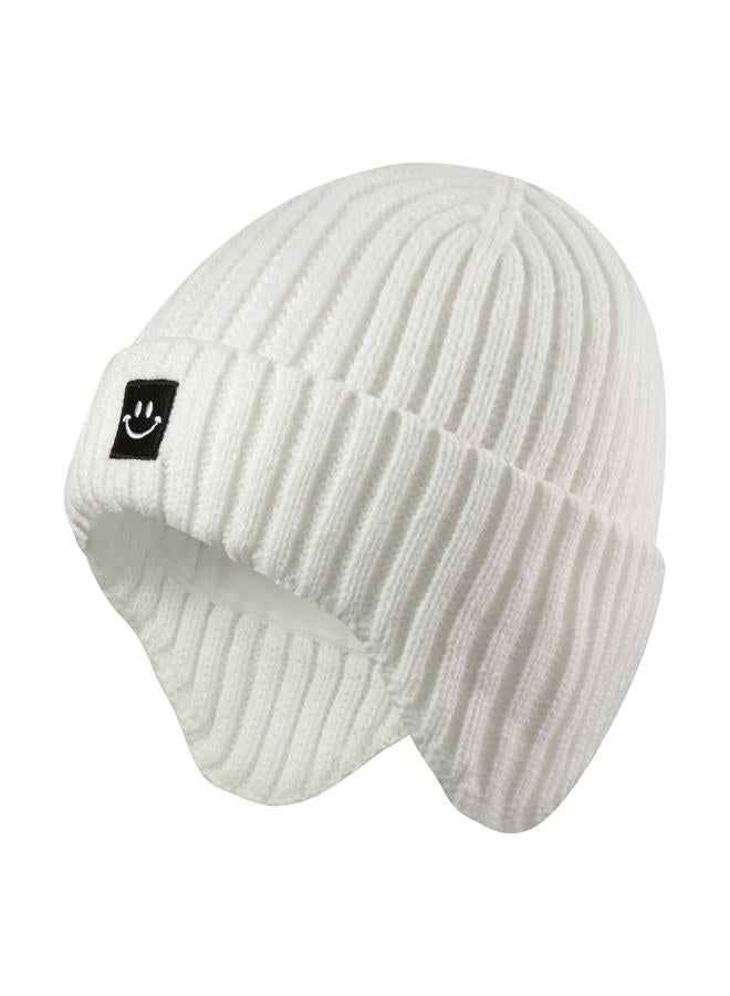MaxNova Baby Winter Hat Toddler Beanie Hat Earflap Knit Cap for Boys Girls 0-8 Years, White a, 6-36 Months - Image 1