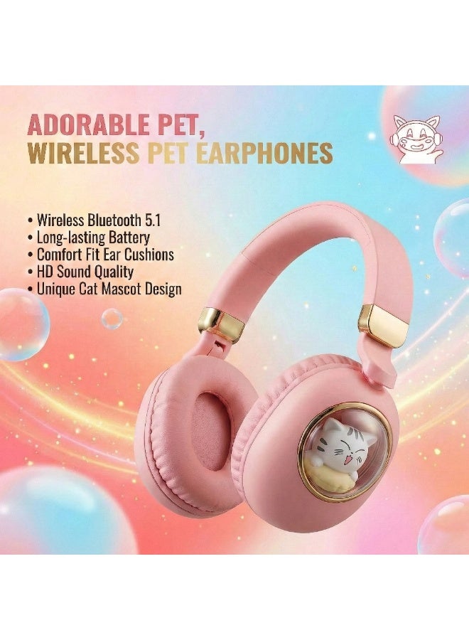 IMOAKA Head phone, Wireless Over Ear Headphones , Works With Bluetooth Devices Cute Teddy Design - Image 2