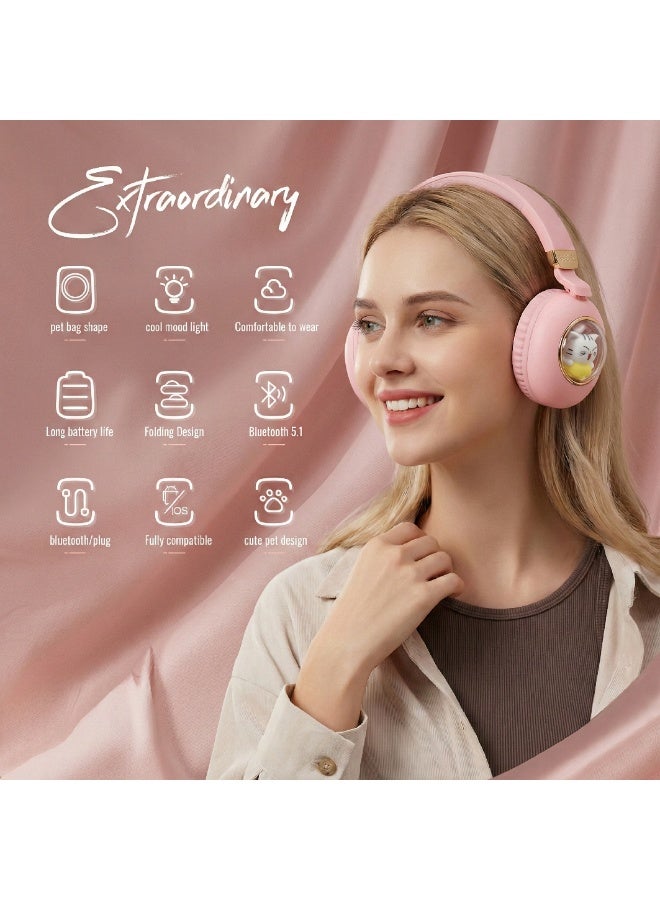 IMOAKA Head phone, Wireless Over Ear Headphones , Works With Bluetooth Devices Cute Teddy Design - Image 5