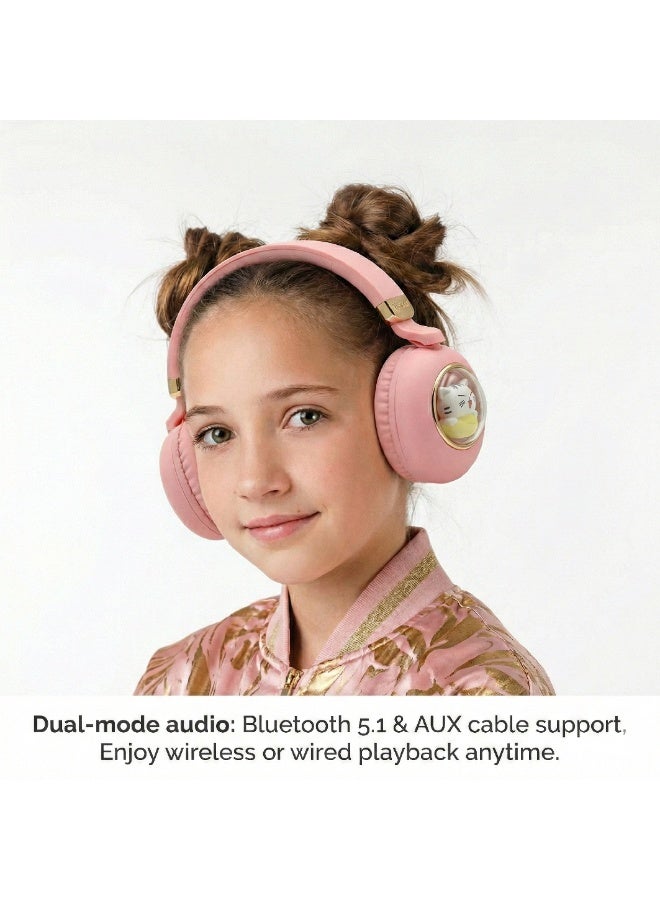 IMOAKA Head phone, Wireless Over Ear Headphones , Works With Bluetooth Devices Cute Teddy Design - Image 3