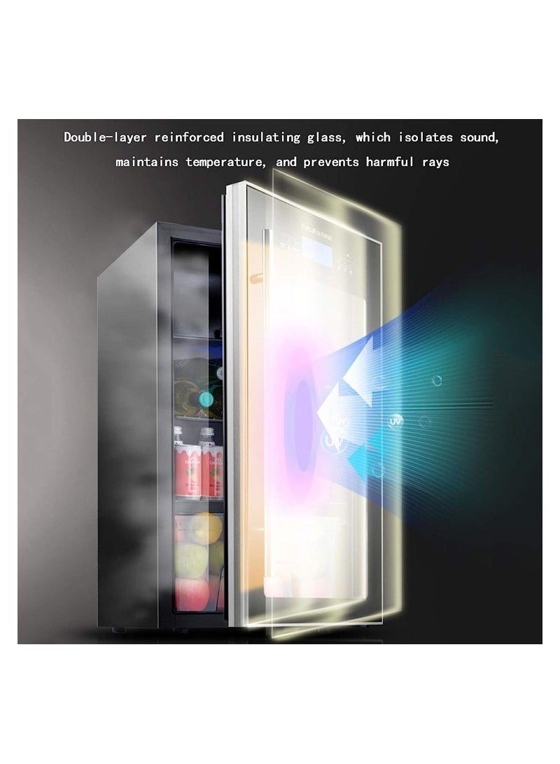 Cool Baby COOLBABY 95L Big Capacity  Cooler Refrigerator Skincare Fridge Red Cabinet Transparent Glass Door Cellar Small Fridge for Room - Image 3