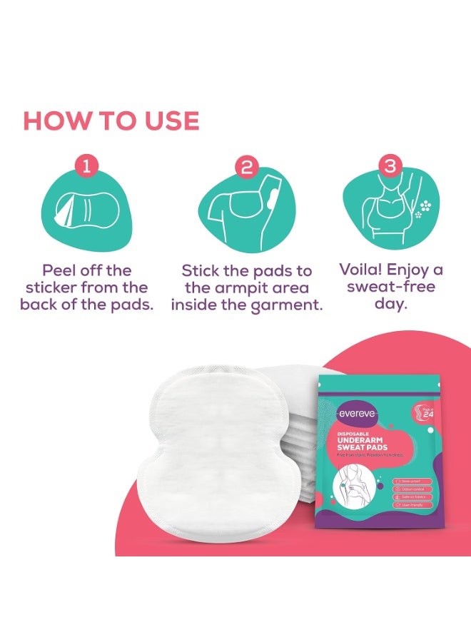 عشية أي وقت مضى وسادات العرق تحت الإبط للاستعمال مرة واحدة، 24 وسادة ماصة للعرق، مقاومة للبقع، مضادة للبكتيريا، تحكم في الرائحة، صديقة للبشرة، آمنة على الأقمشة المطوية - Image 5