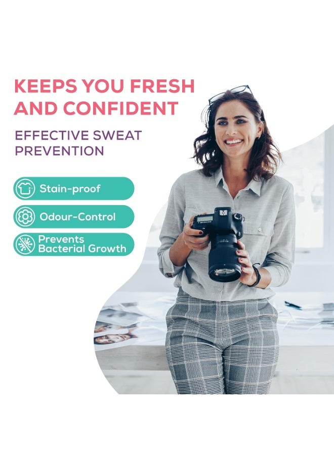 عشية أي وقت مضى وسادات العرق تحت الإبط للاستعمال مرة واحدة، 24 وسادة ماصة للعرق، مقاومة للبقع، مضادة للبكتيريا، تحكم في الرائحة، صديقة للبشرة، آمنة على الأقمشة المطوية - Image 2