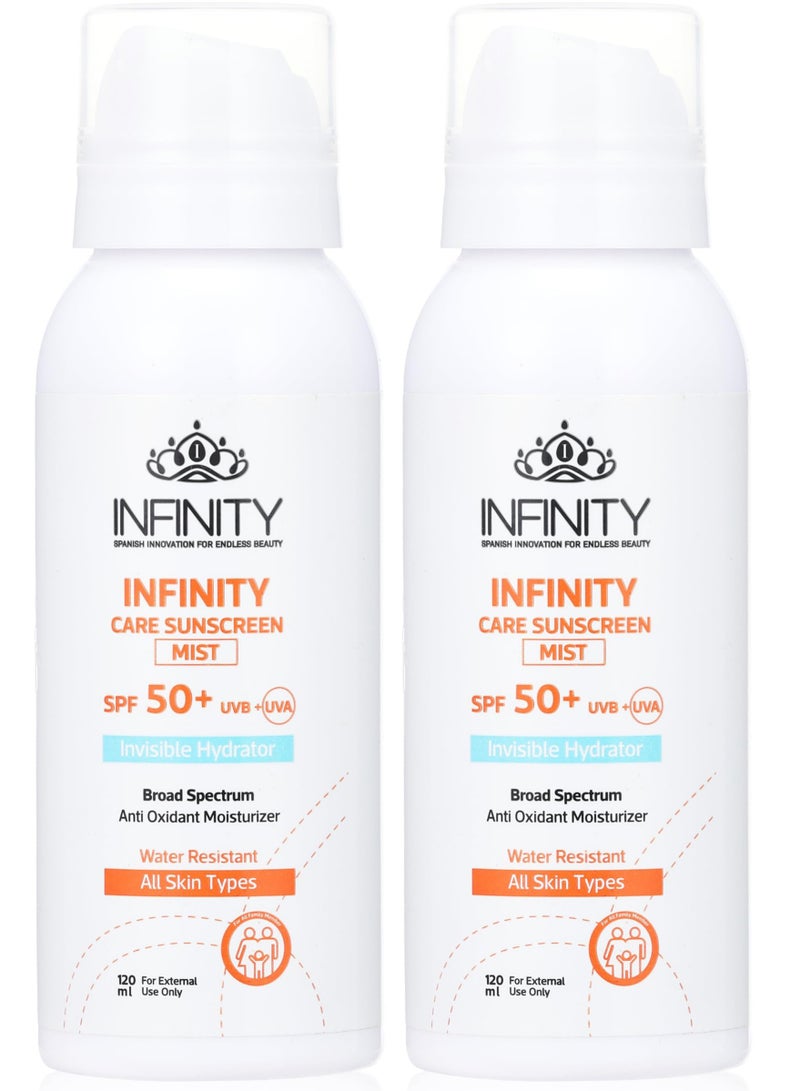 Infinity Care Sunscreen +50 Mist 120Ml 2Pieces