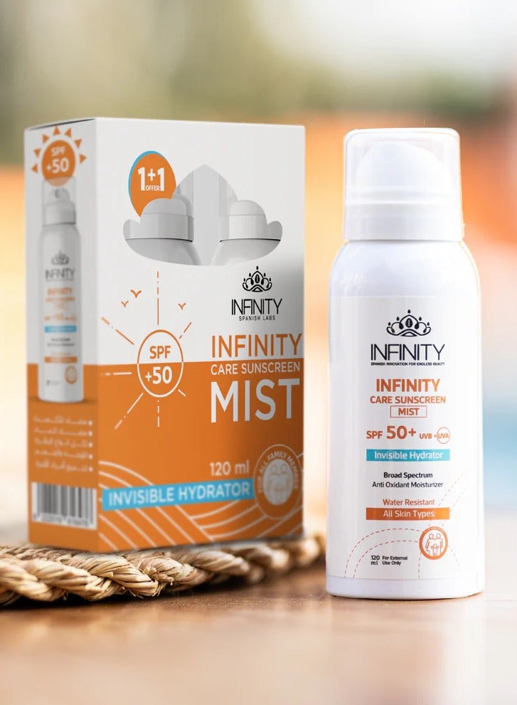 Infinity Care Sunscreen +50 Mist 120Ml 2Pieces (Packaging may vary) - Image 2
