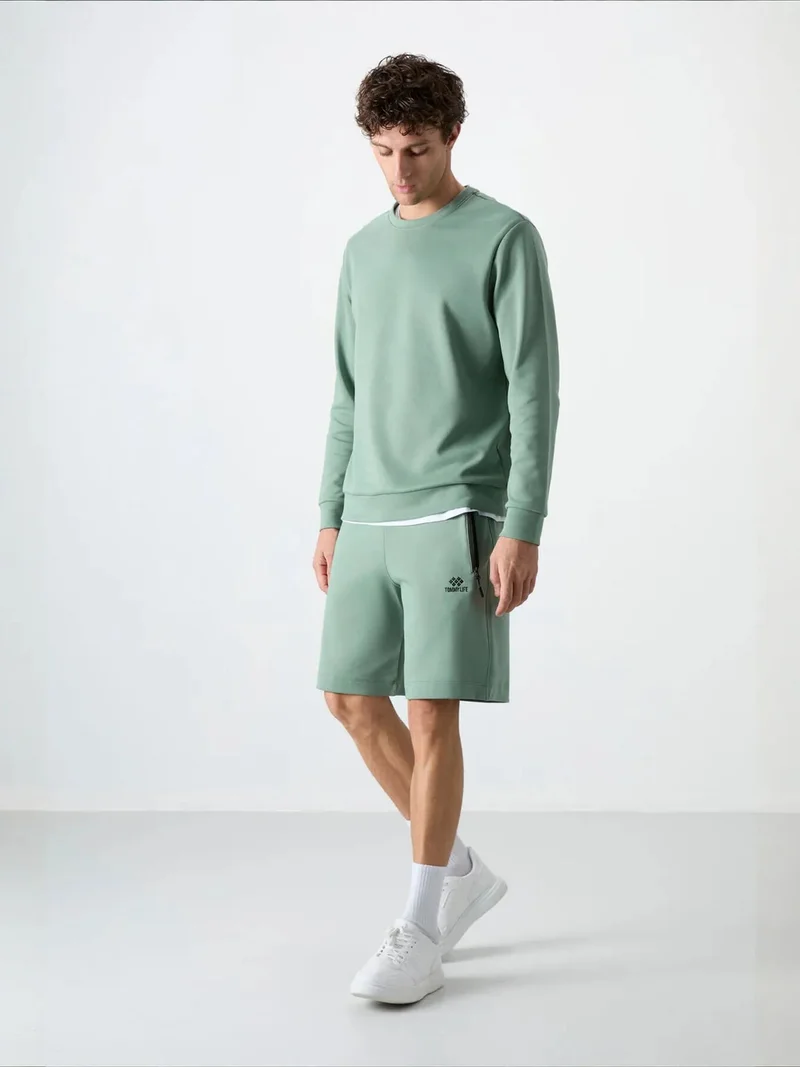 Tommylife Sage Green TOMMY Men's Jersey Shorts for Men | Best Price UAE