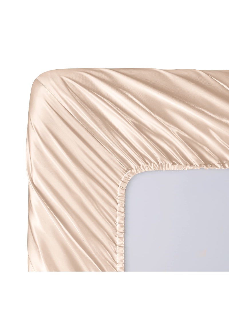 SiinvdaBZX 3Pcs Satin Sheet Set Twin Size Ultra Silky Soft Blush Satin Twin Bed Sheets with Deep Pocket  1 Fitted Sheet  1 Flat Sheet  1 Envelope Closure Pillowcases