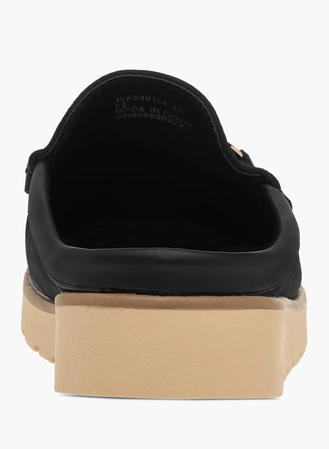 Flora Bella By Shoexpress Womens Metal Accent Slip-On Mules