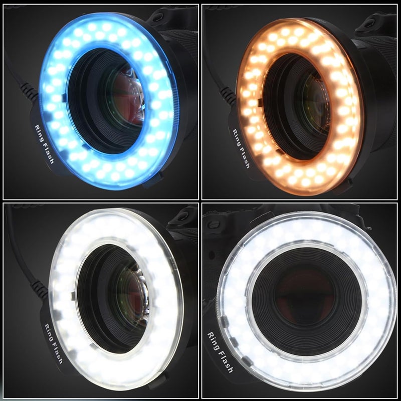 EVTSCAN Circle Flash Light, Portable LED Circle Flash Battery Operated Fill Light with Color Filter Adapter Photography,Compatible with Multiple Camera Sizes - Image 1