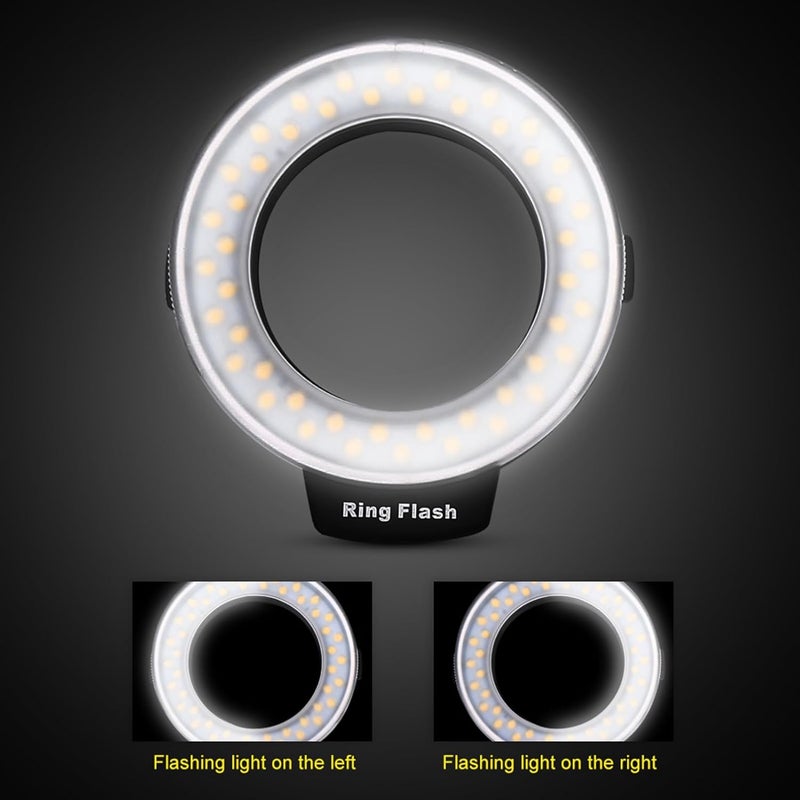 EVTSCAN Circle Flash Light, Portable LED Circle Flash Battery Operated Fill Light with Color Filter Adapter Photography,Compatible with Multiple Camera Sizes - Image 2
