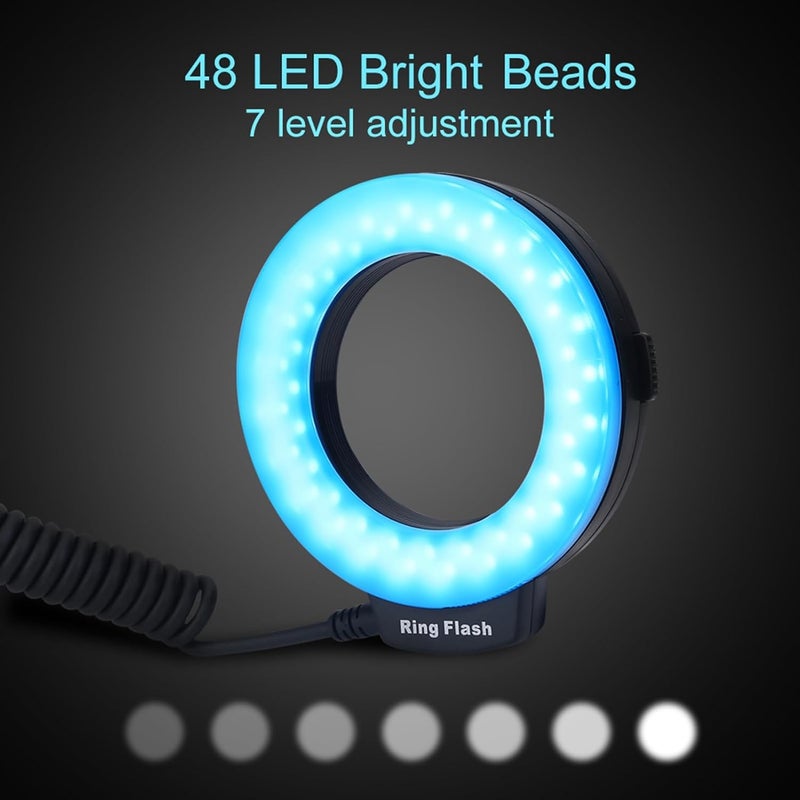 EVTSCAN Circle Flash Light, Portable LED Circle Flash Battery Operated Fill Light with Color Filter Adapter Photography,Compatible with Multiple Camera Sizes - Image 5