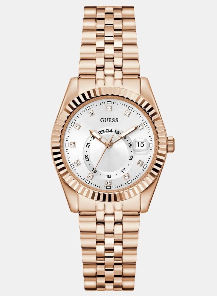 GUESS Ladies Rose Gold Tone Multi-function Date Watch - Image 1