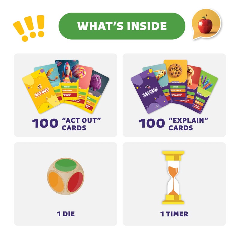 Clever Fox Play Epic Charades Game for Kids Ages 6+ â€“ 200 Act Out & Explain Cards with Illustrations & Timer â€“ Fun Educational Games for Kids 8-12 for Family, Party, Classroom & Travel - Image 3